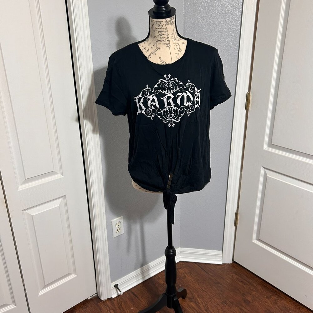 Karma tie front t shirt